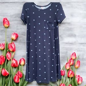 Polka Dot LuLaRoe Carly T-Shirt Dress, XS